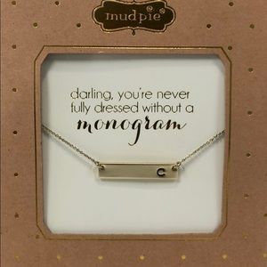 Mud Pie Chelsea c Initial Bar Necklace